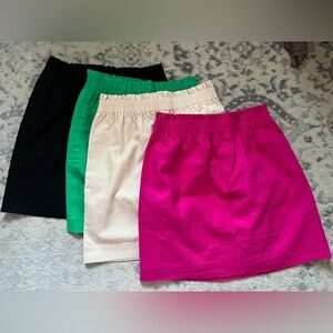 Lot Of 4 Jcrew Womens Skirts Linen Cotton Blend sz 4 Business preppy Corpcore